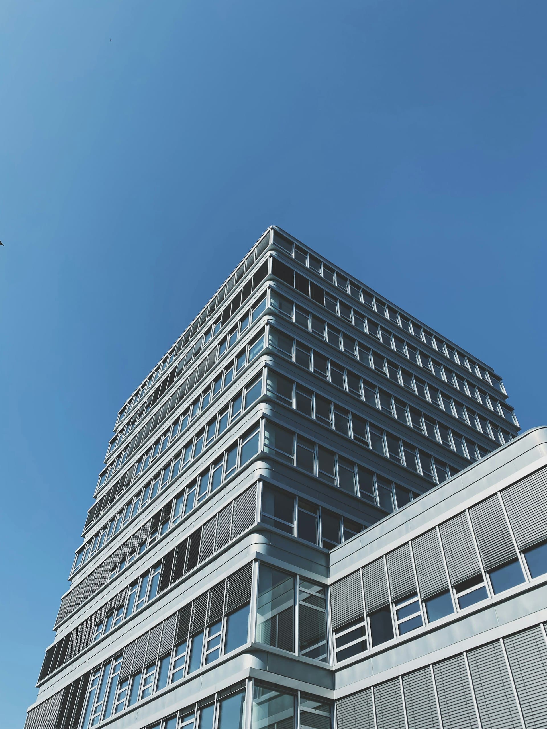 Low-angle view of a commercial office building